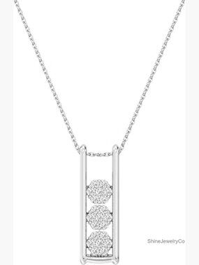 Lab-Grown Diamond Pendant Necklace, 0.25 CTTW, Sterling Silver